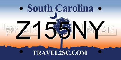 Z155NY South Carolina License Plate