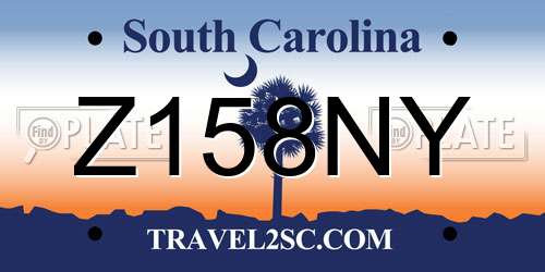 Z158NY South Carolina License Plate