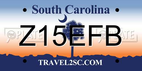 Z15EFB South Carolina License Plate