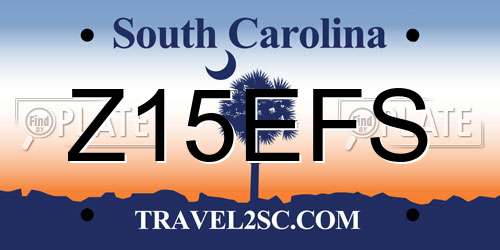 Z15EFS South Carolina License Plate