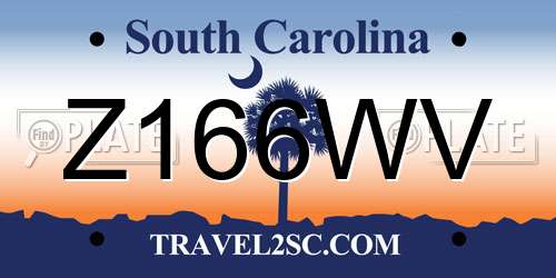 Z166WV South Carolina License Plate