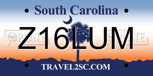 Z16LUM South Carolina License Plate
