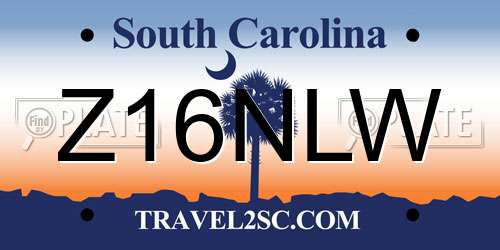 Z16NLW South Carolina License Plate