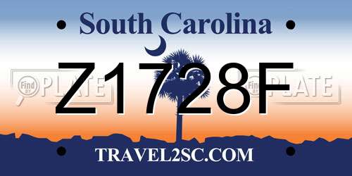 Z1728F South Carolina License Plate