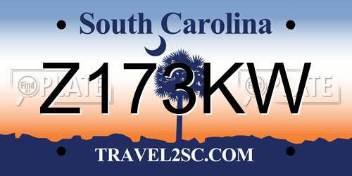 Z173KW South Carolina License Plate