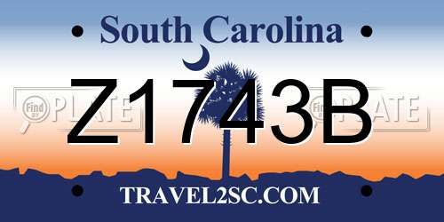 Z1743B South Carolina License Plate