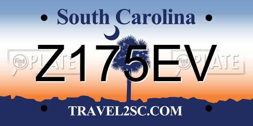 Z175EV South Carolina License Plate