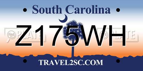 Z175WH South Carolina License Plate
