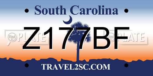 Z177BF South Carolina License Plate