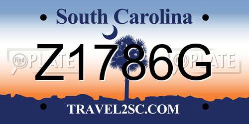 Z1786G South Carolina License Plate