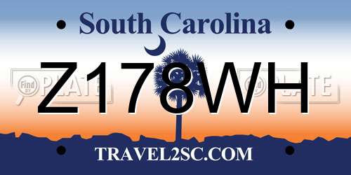 Z178WH South Carolina License Plate
