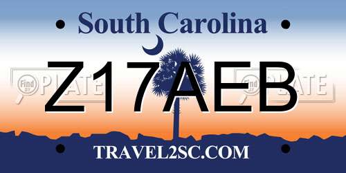 Z17AEB South Carolina License Plate