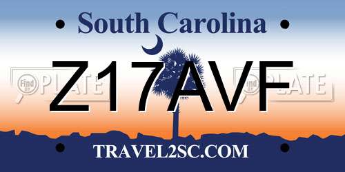 Z17AVF South Carolina License Plate