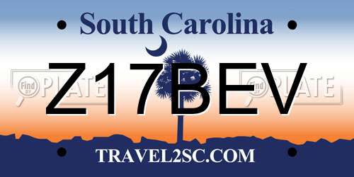Z17BEV South Carolina License Plate
