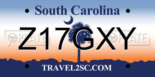 Z17GXY South Carolina License Plate