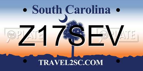 Z17SEV South Carolina License Plate