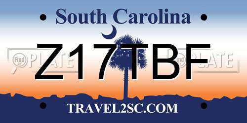 Z17TBF South Carolina License Plate