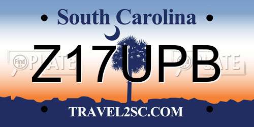 Z17UPB South Carolina License Plate