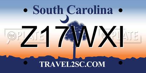 Z17WXI South Carolina License Plate