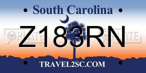 Z183RN South Carolina License Plate