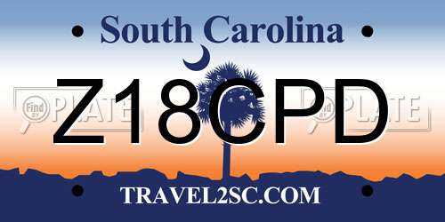 Z18CPD South Carolina License Plate