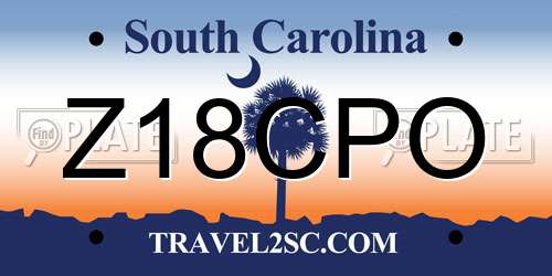 Z18CPO South Carolina License Plate