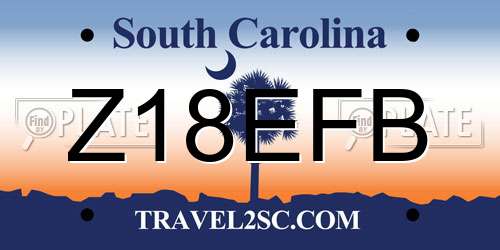 Z18EFB South Carolina License Plate