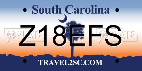 Z18EFS South Carolina License Plate