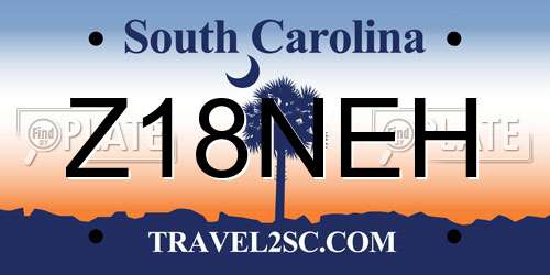Z18NEH South Carolina License Plate