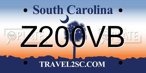 Z200VB South Carolina License Plate