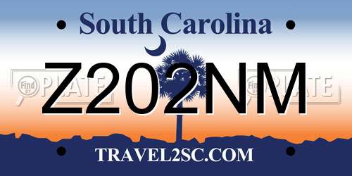Z202NM South Carolina License Plate