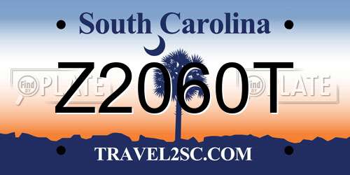 Z2060T South Carolina License Plate