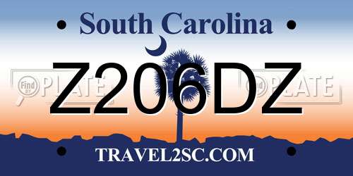 Z206DZ South Carolina License Plate