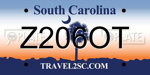 Z206OT South Carolina License Plate
