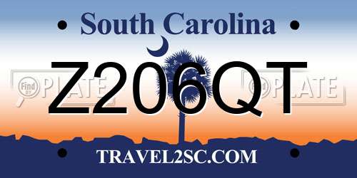 Z206QT South Carolina License Plate