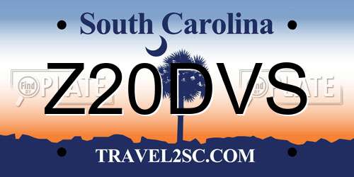Z20DVS South Carolina License Plate