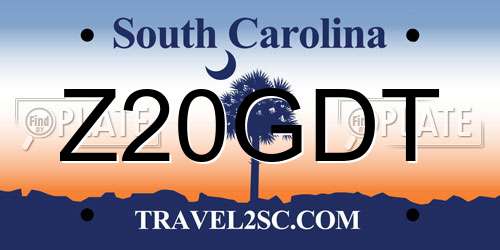 Z20GDT South Carolina License Plate