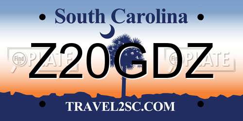 Z20GDZ South Carolina License Plate