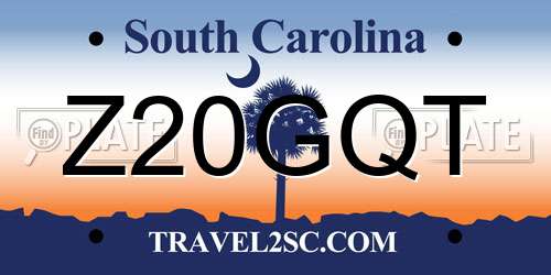 Z20GQT South Carolina License Plate