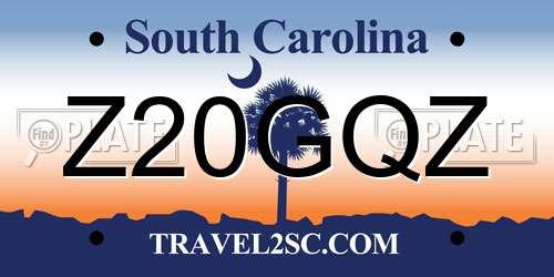 Z20GQZ South Carolina License Plate