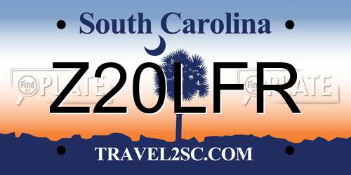 Z20LFR South Carolina License Plate