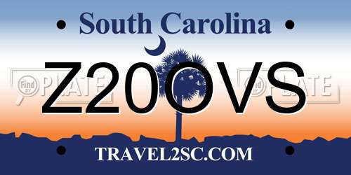 Z20OVS South Carolina License Plate