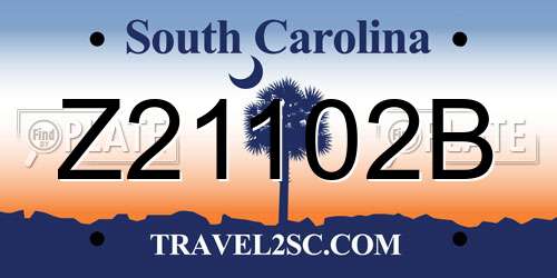 Z21102B South Carolina License Plate