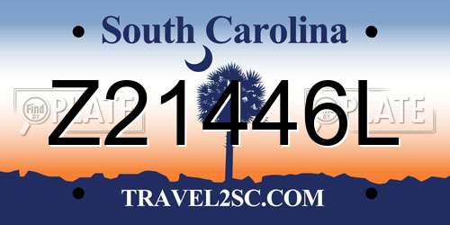 Z21446L South Carolina License Plate