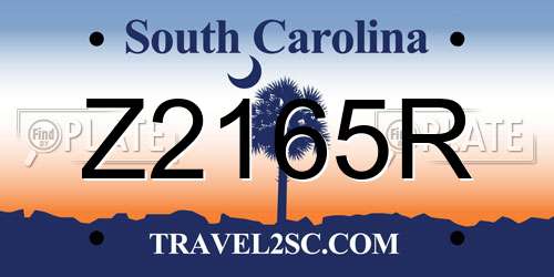 Z2165R South Carolina License Plate