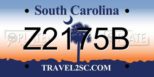 Z2175B South Carolina License Plate