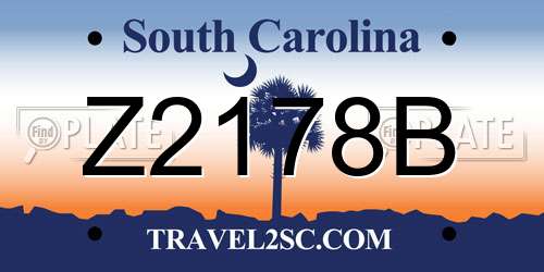Z2178B South Carolina License Plate