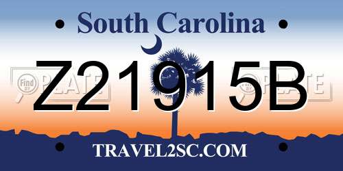 Z21915B South Carolina License Plate