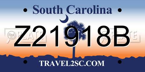 Z21918B South Carolina License Plate