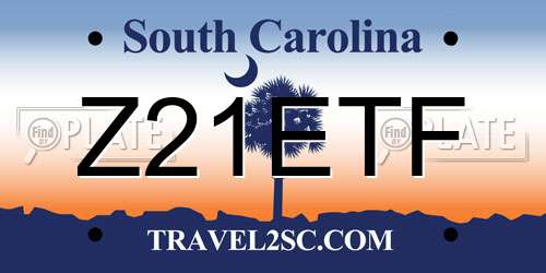 Z21ETF South Carolina License Plate